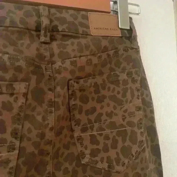 American Eagle NEW leopard  cheetah curvy super hi-rise jegging size 0 women’s - Picture 6 of 8